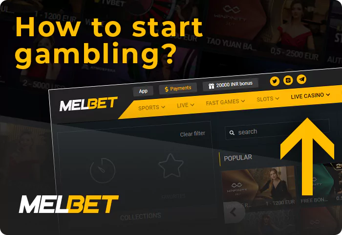 Melbet लाइव कैसीनो आरंभ करने के निर्देश
