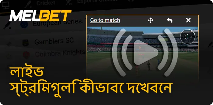 Melbet লাইভ স্ট্রিমিং দেখুন
