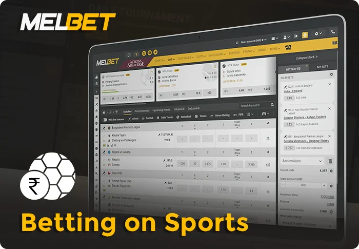 About sports betting at MelBet - features