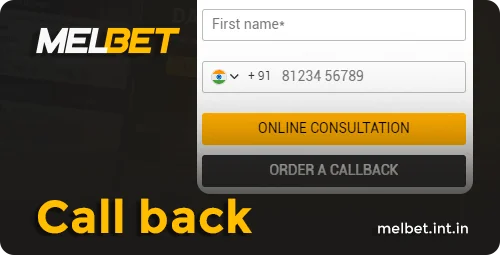 Order a callback at Melbet