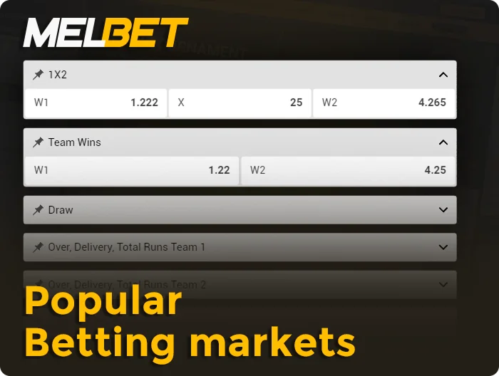 Melbet popular betting markets in India