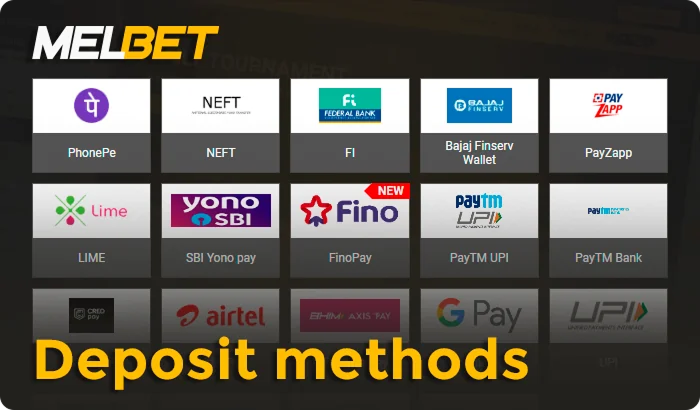 Melbet deposit methods
