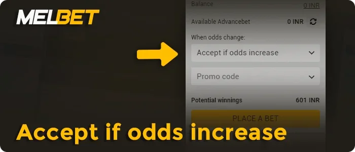 accept odds at Melbet